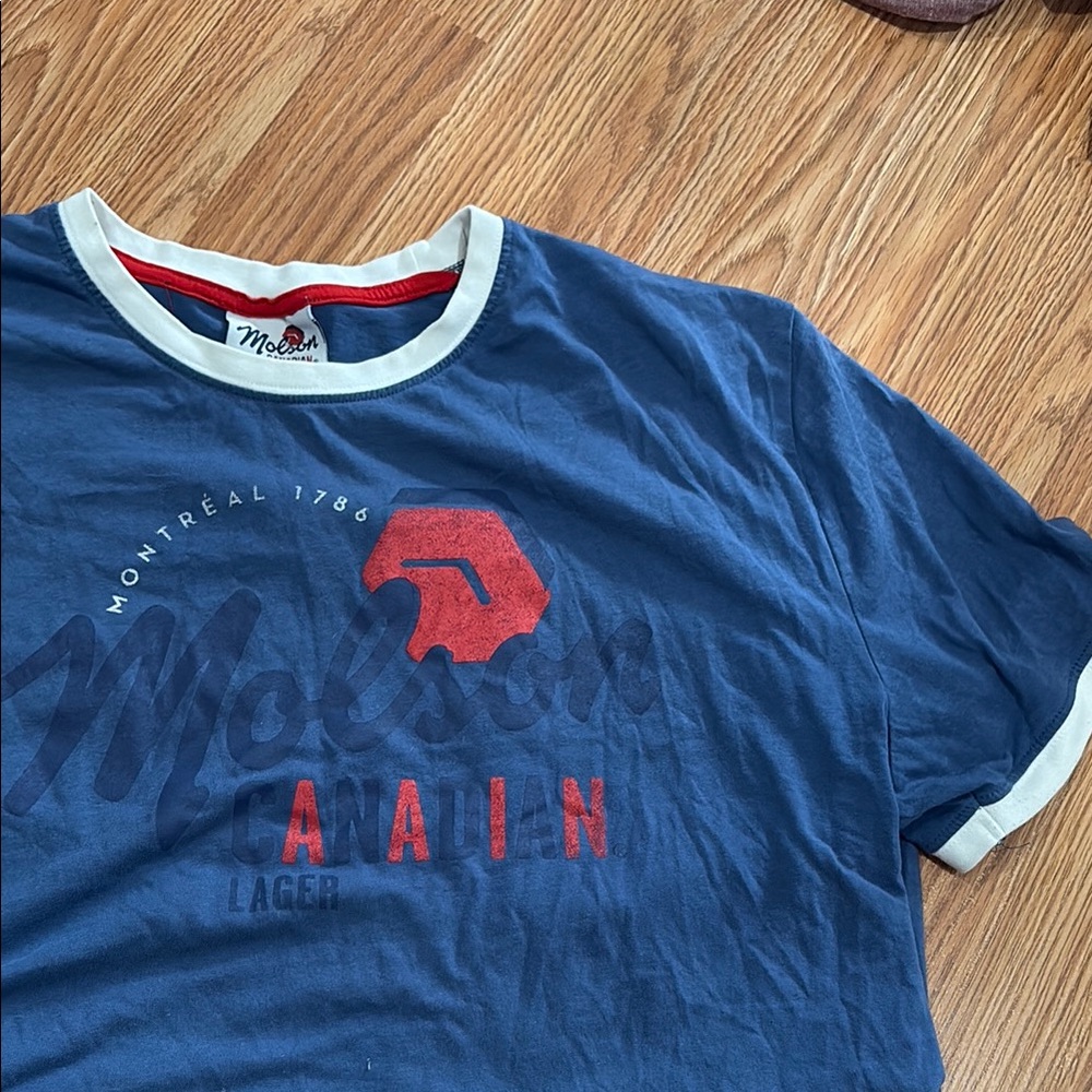 Blue and Red Short Sleeve Tee